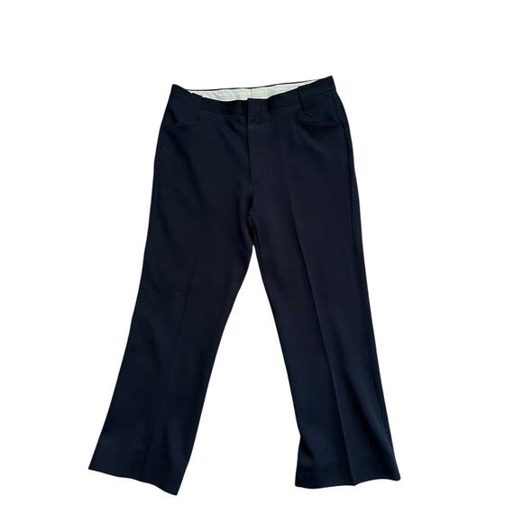 Sears Perma Prest Work Pants Blue 38W Regular Fit Vintage Western Disco Snap 70s - Picture 1 of 5